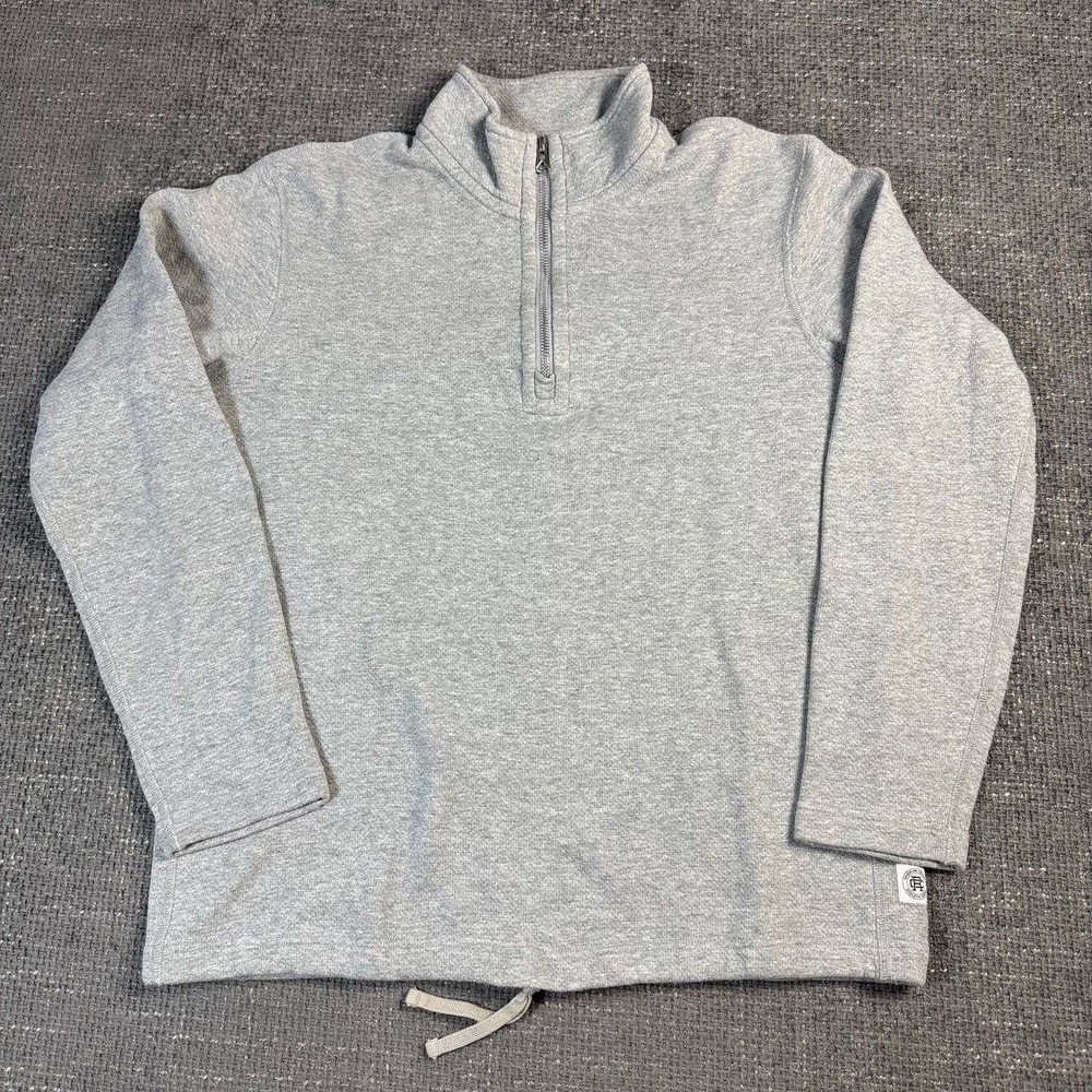 Reigning Champ Quarter Zip Pullover Mens L Heather Grey French Terry Mock Neck